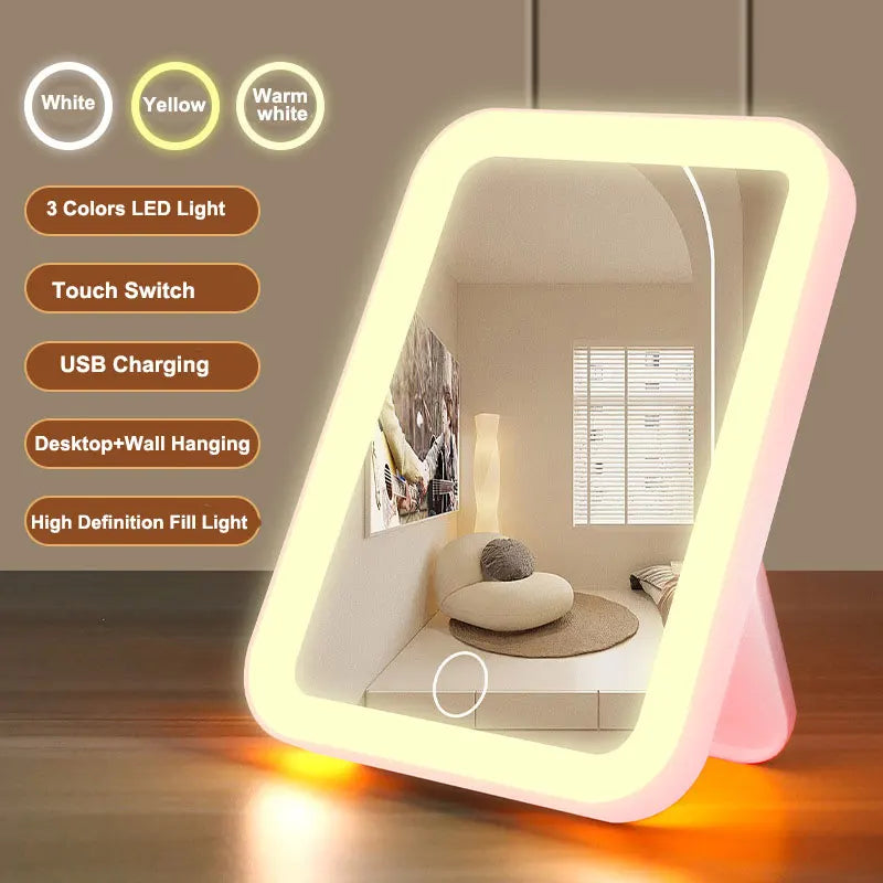 LED Vanity Makeup Mirror (Rechargeable)