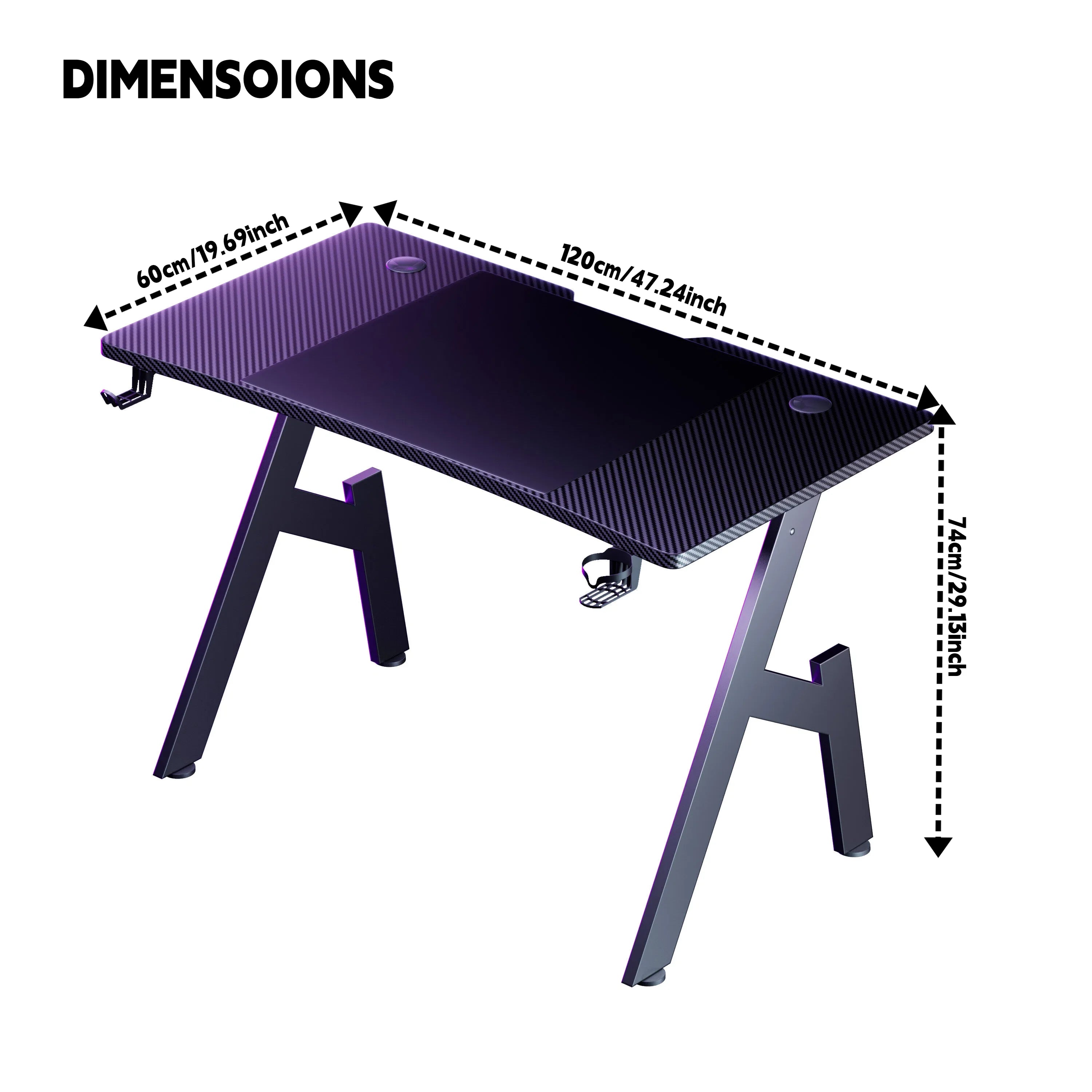 A-Frame Gaming Desk – Steel Computer Workstation