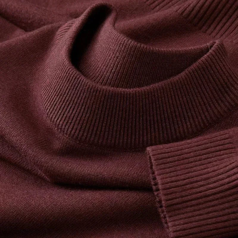 Men's Mock Turtleneck Sweater – Lightweight Knit Pullover