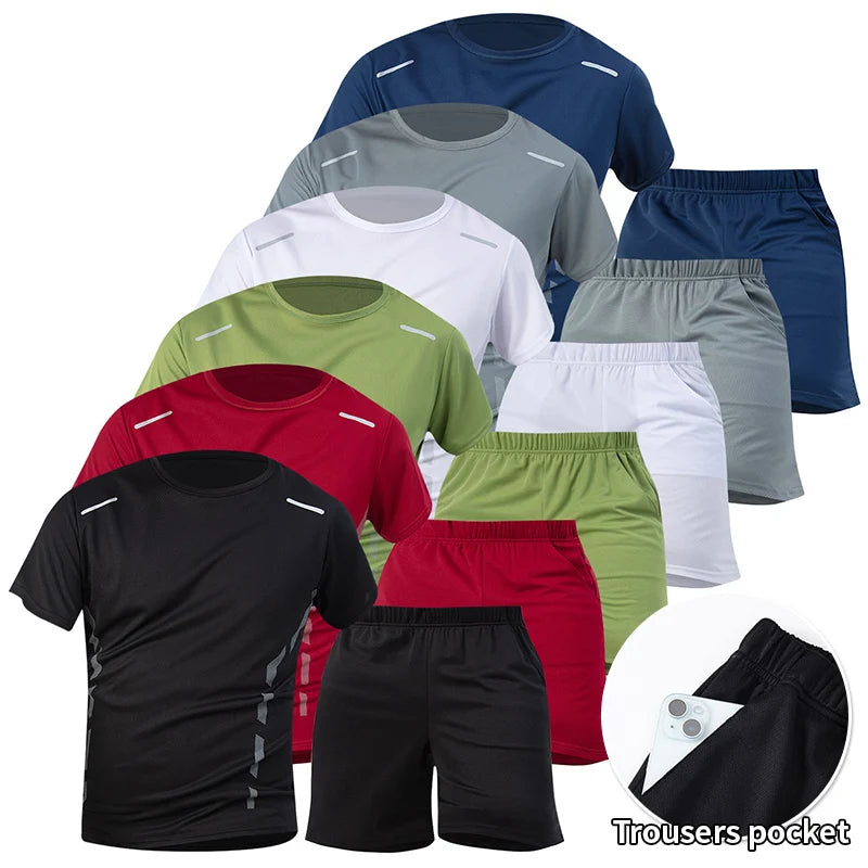 Men's 2-piece athletic tee and shorts set