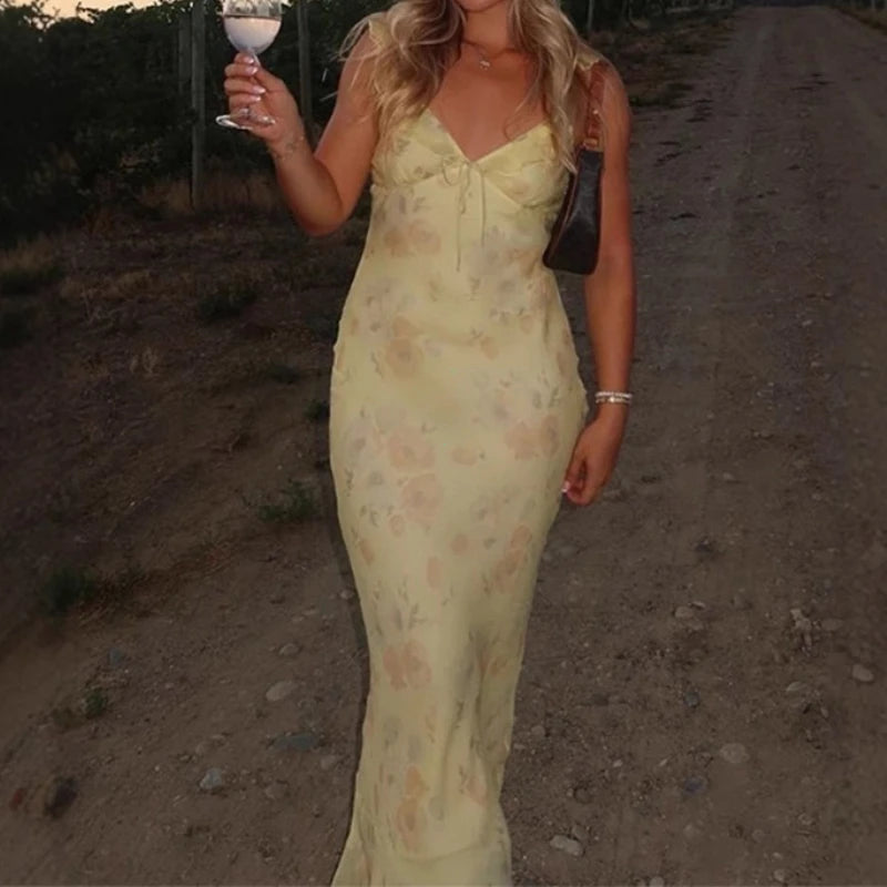 Slip maxi dress back detail