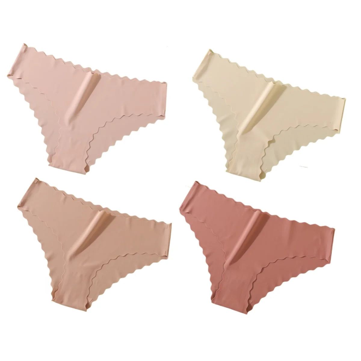 Women's Ice-Silk Briefs – 4-Pack Seamless Mid-Rise