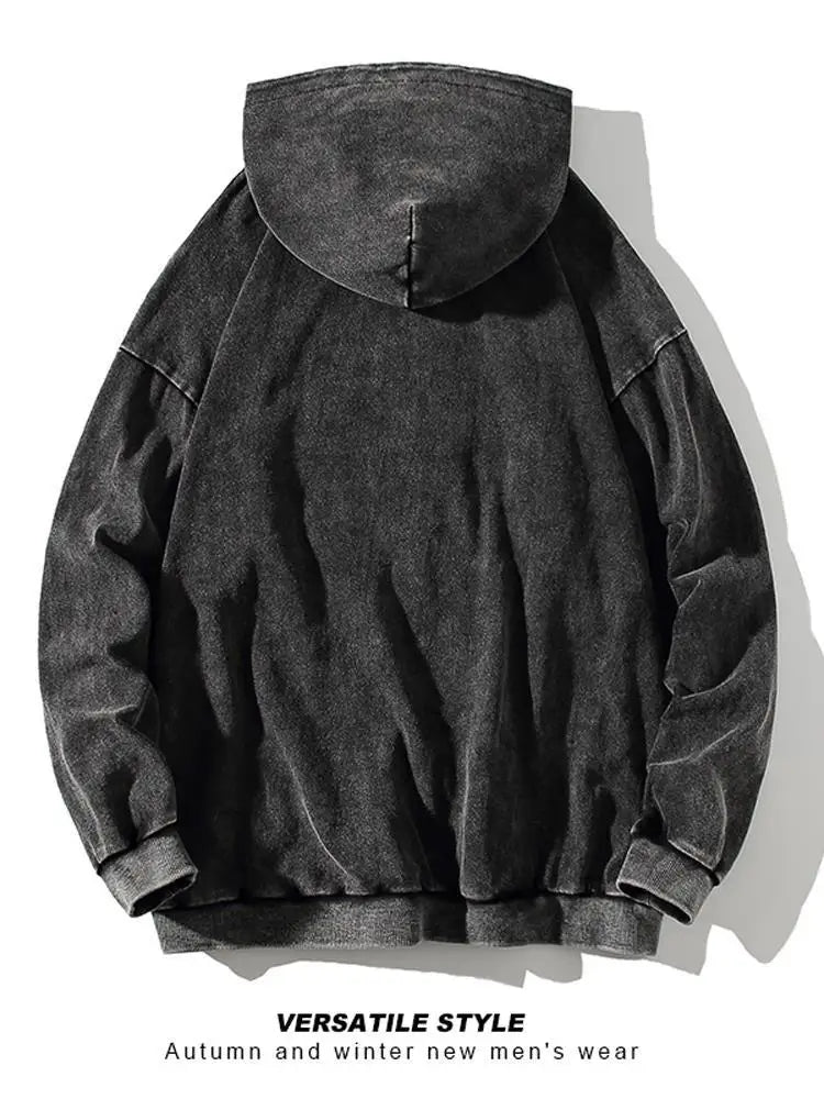 Acid-Wash Vintage Oversized Hoodie