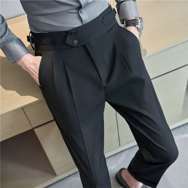 Men's Slim-Fit Dress Trousers – Formal Business Pants