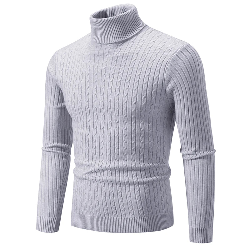 Men's High-Neck Knit Sweater – Warm Casual Turtleneck