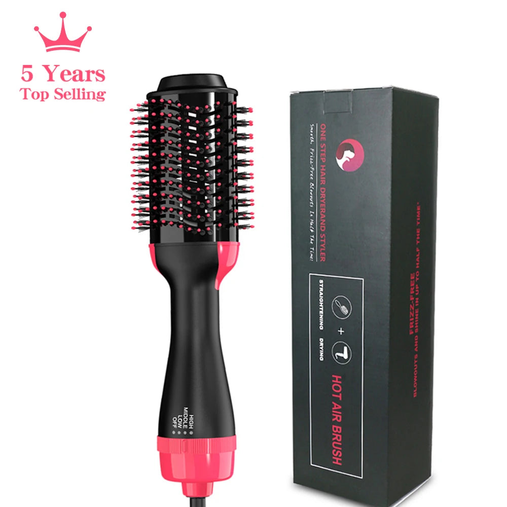 One-step hot air brush