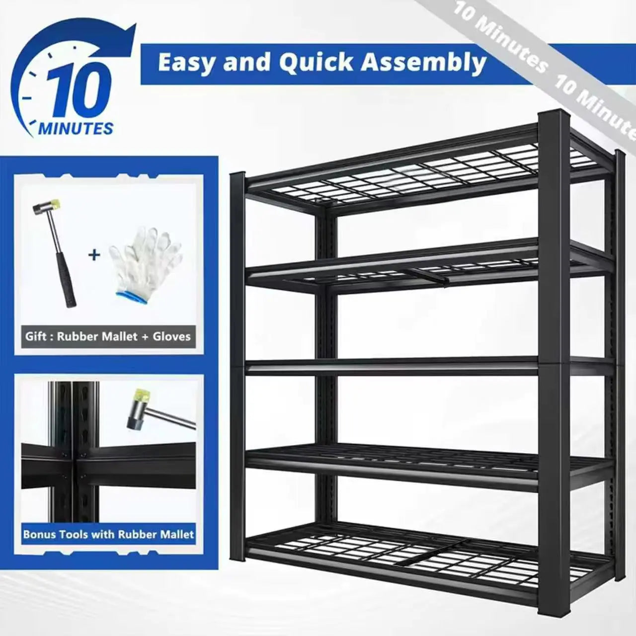 Adjustable Metal Utility Shelf – Heavy-Duty Storage Rack