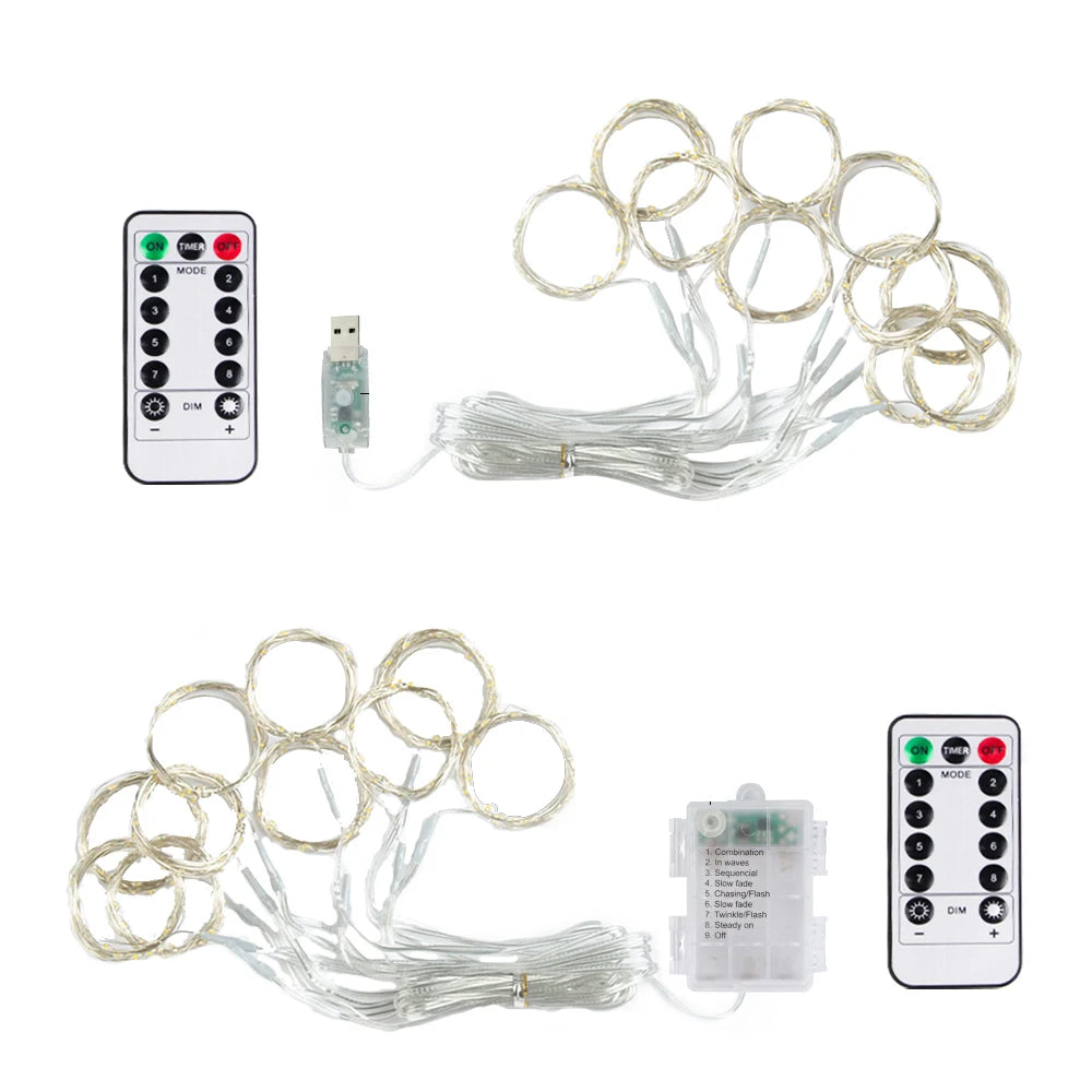 Curtain lights with USB and remote