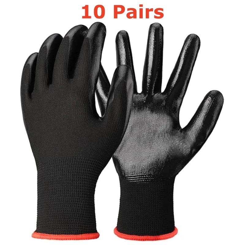 Nitrile-Coated Work Gloves – Firm-Grip Builders & Garden Gloves