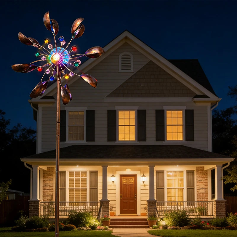 Solar Kinetic Wind Spinner Garden Decor