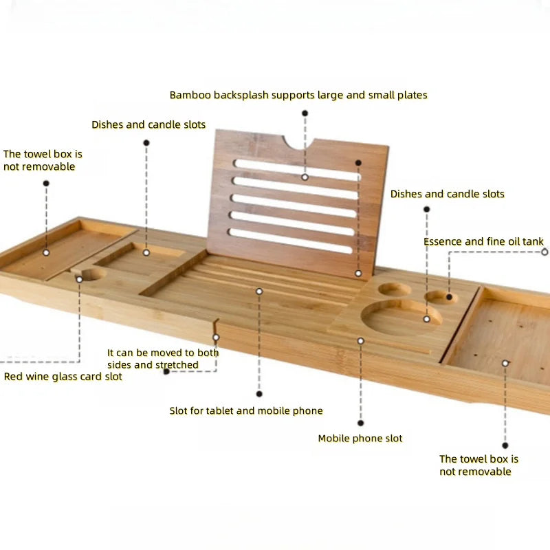 Bamboo Bathtub Caddy Tray