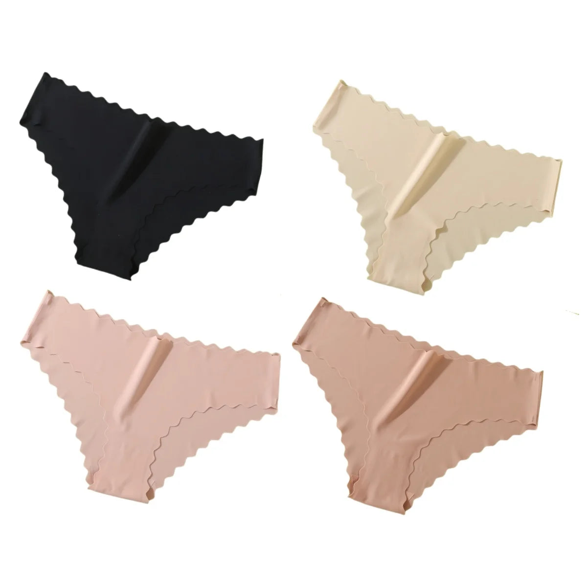 Women's Ice-Silk Briefs – 4-Pack Seamless Mid-Rise