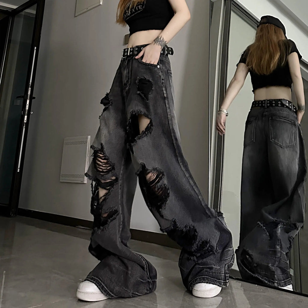 Baggy Distressed Denim Jeans