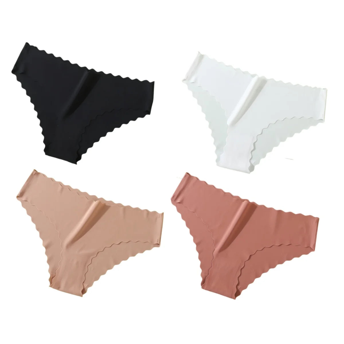 Women's Ice-Silk Briefs – 4-Pack Seamless Mid-Rise