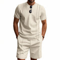 Waffle Henley & Shorts Set