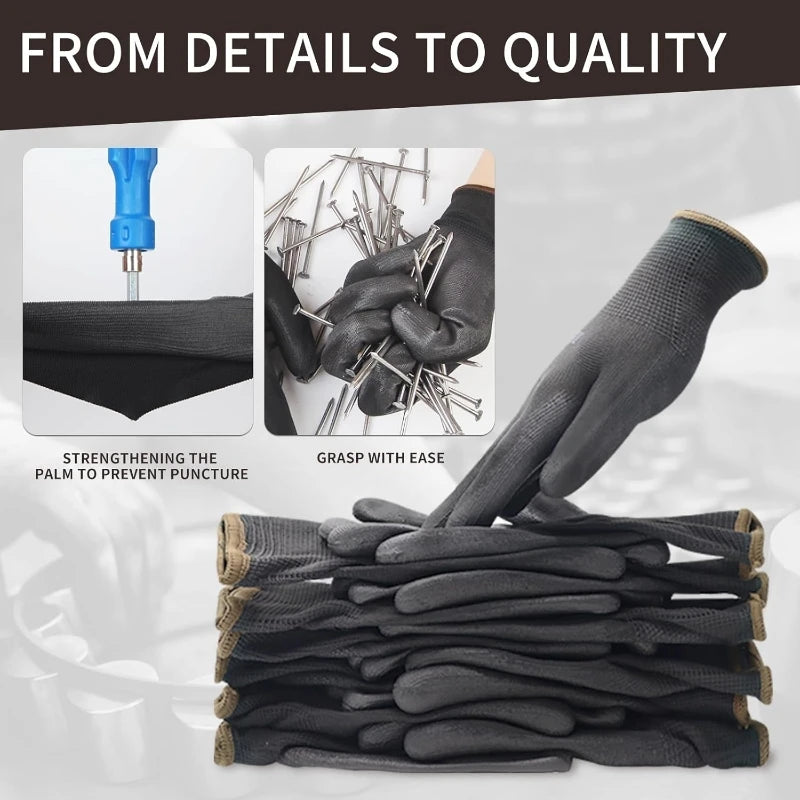 PU-Coated Work Gloves – Light-Duty Seamless Knit