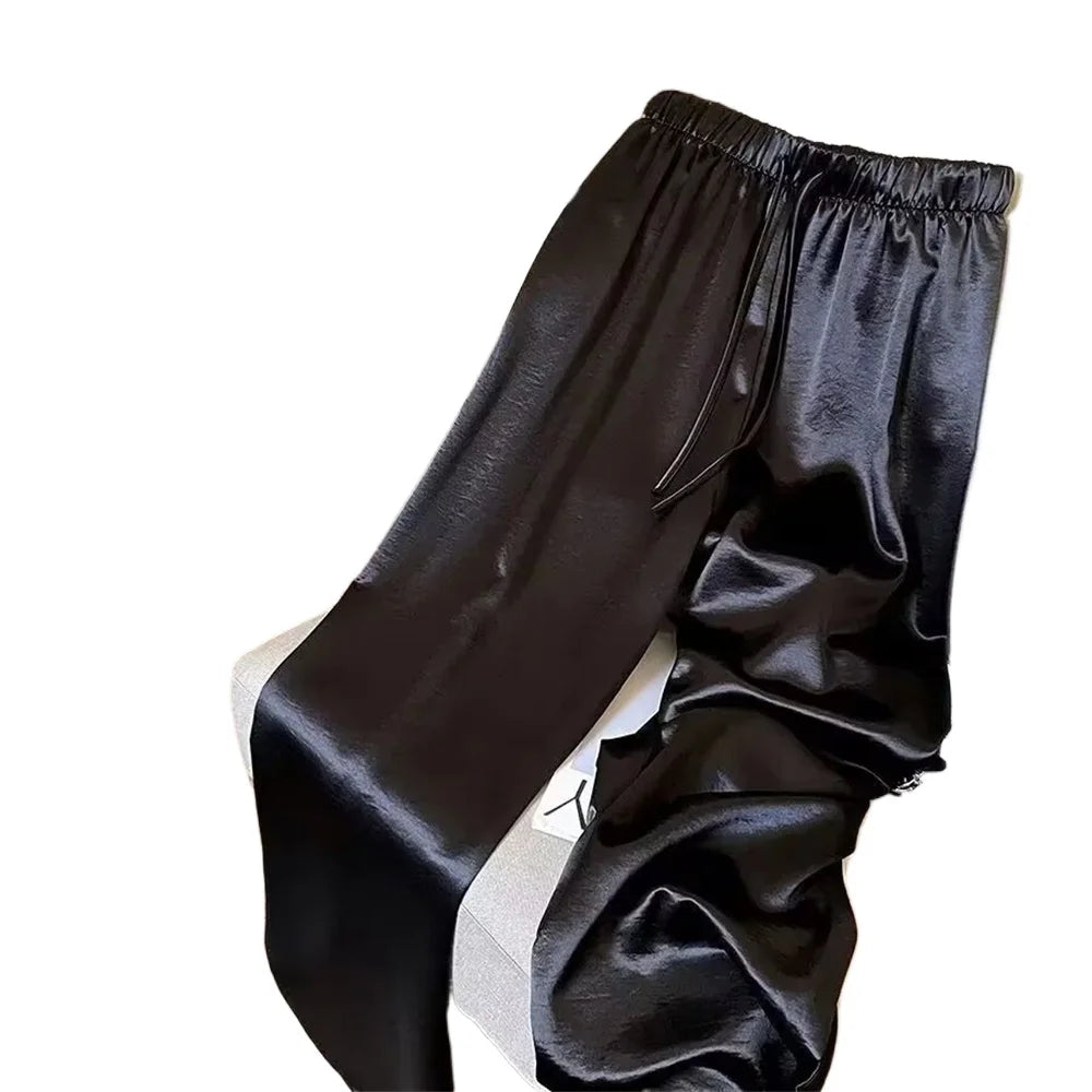 Satin trousers detail