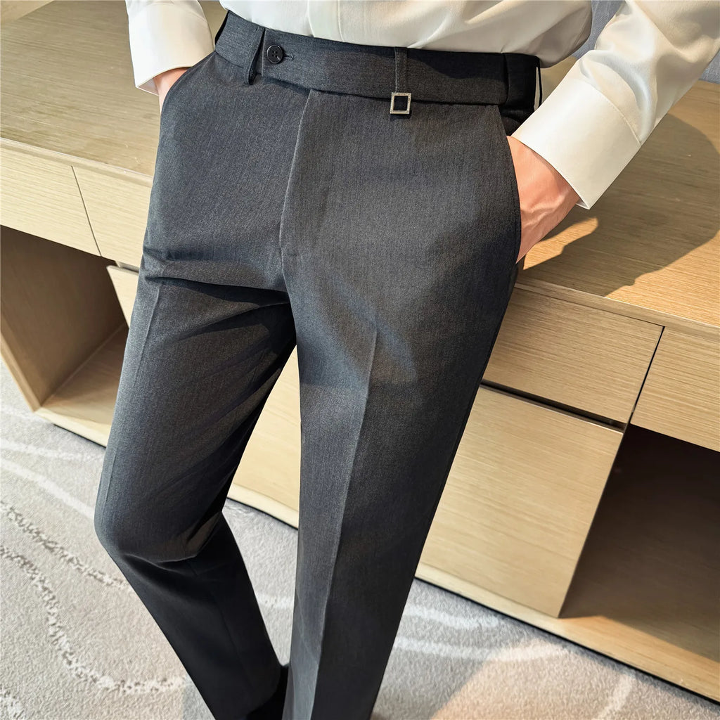 Men's Slim-Fit Dress Pants – Stretch Waist Trousers