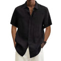 Men's Cotton-Linen Shirt – Short-Sleeve Beach Style