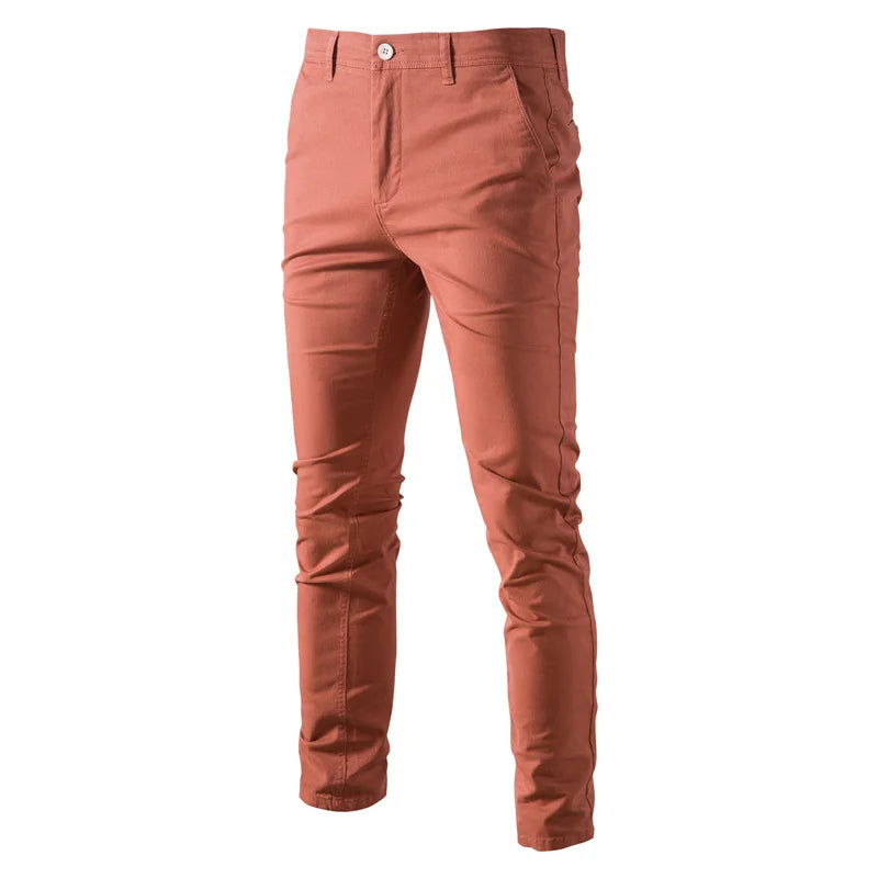 Men's Slim-Fit Trousers – Casual Cotton Pants
