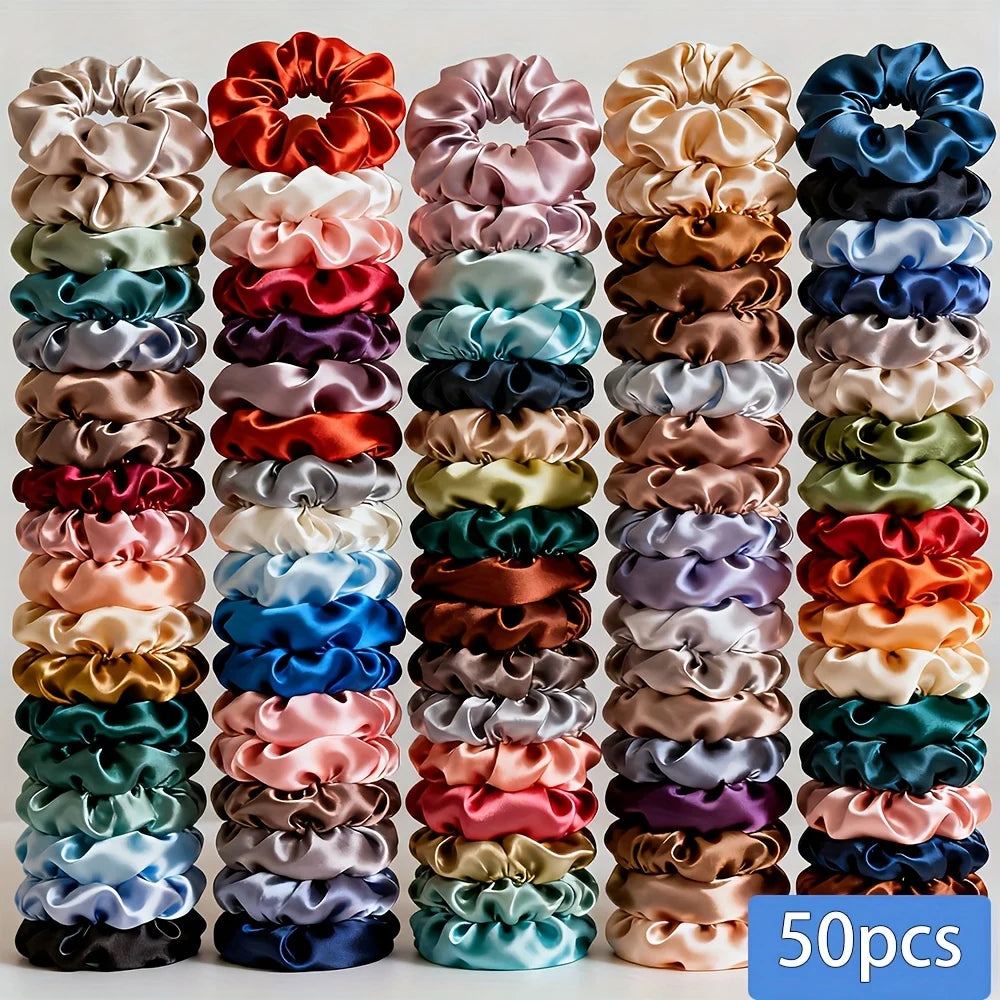 Satin Hair Scrunchies (Set)
