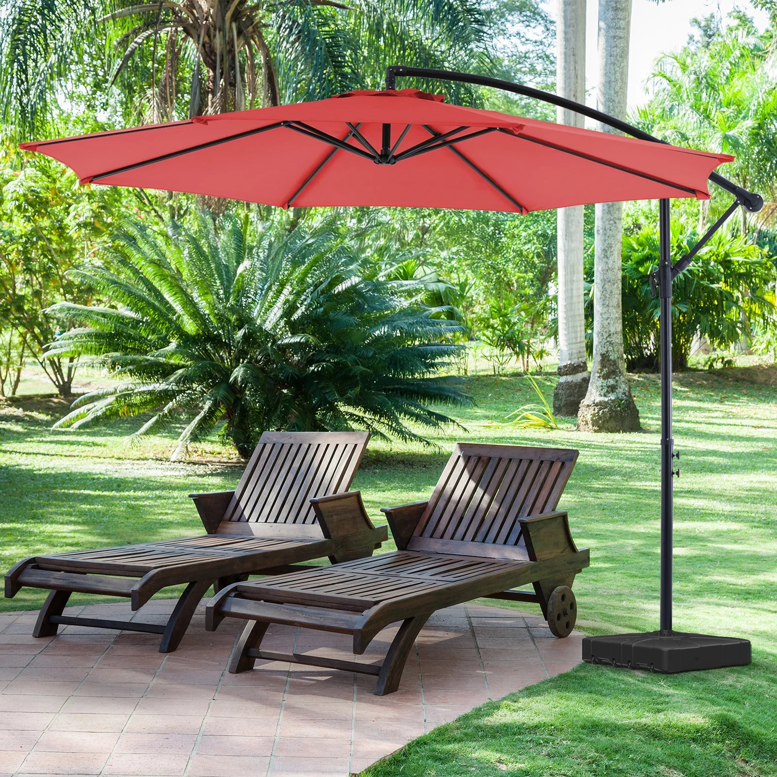10ft Cantilever Patio Umbrella – Offset Tilt, 8-Rib Shade