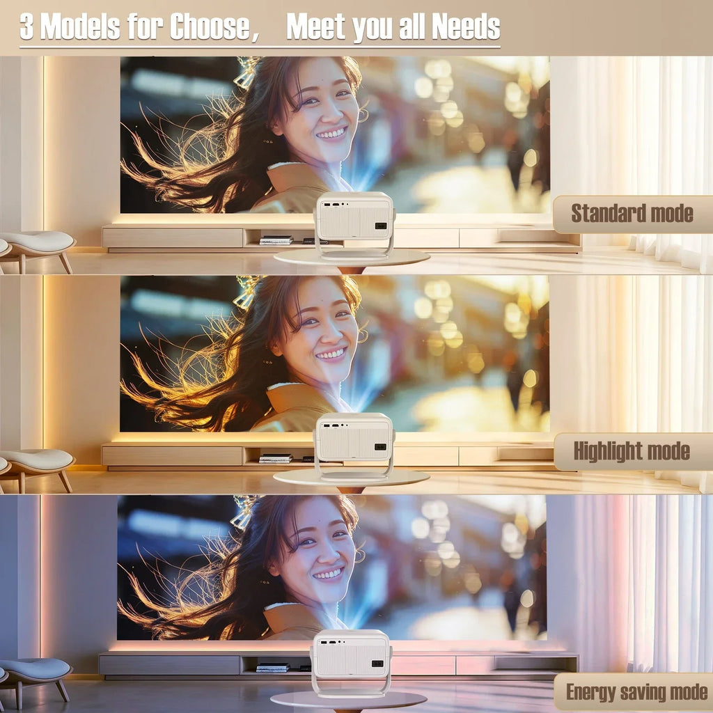 Portable projector in use
