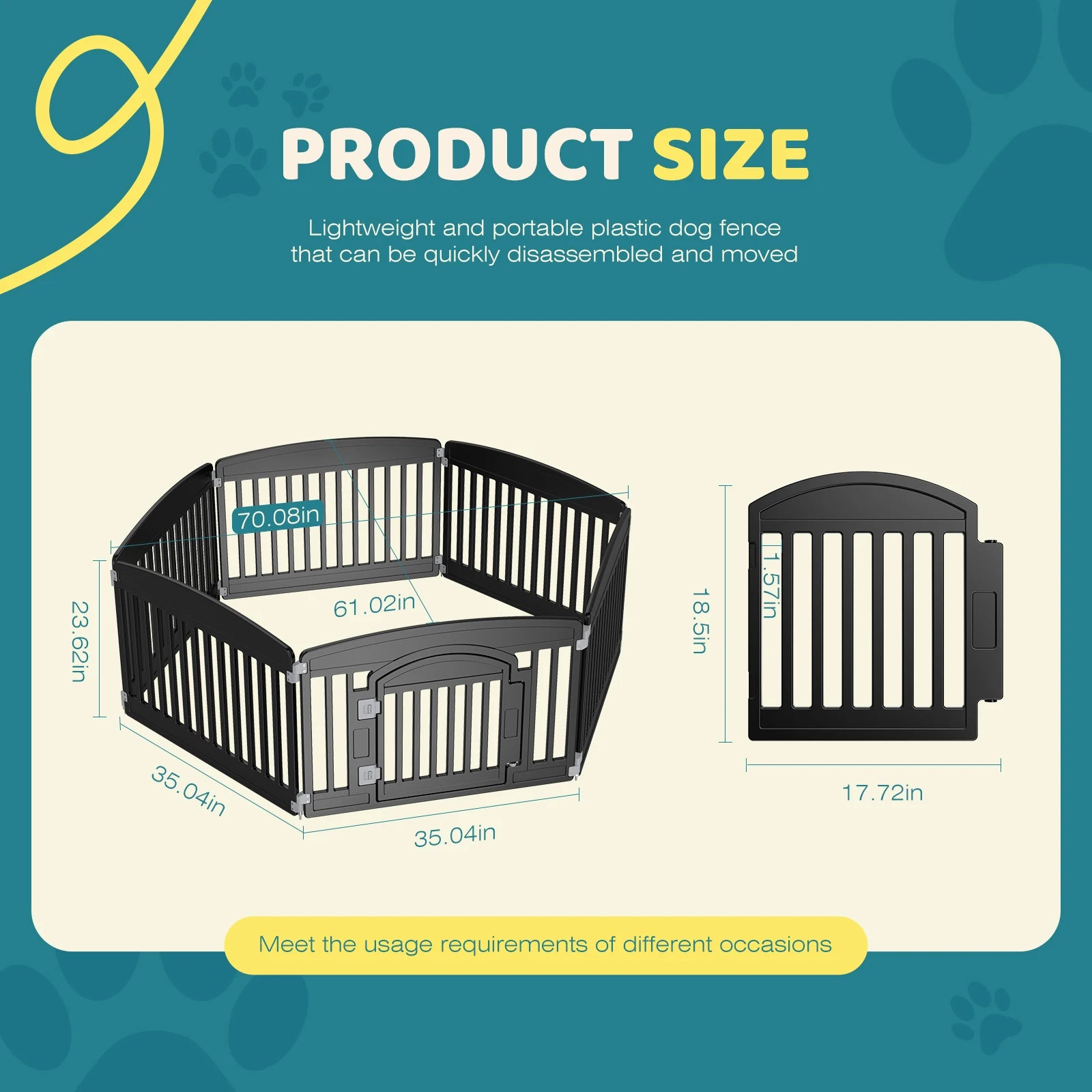 Expandable Dog Playpen – 6-Panel Portable Pet Fence