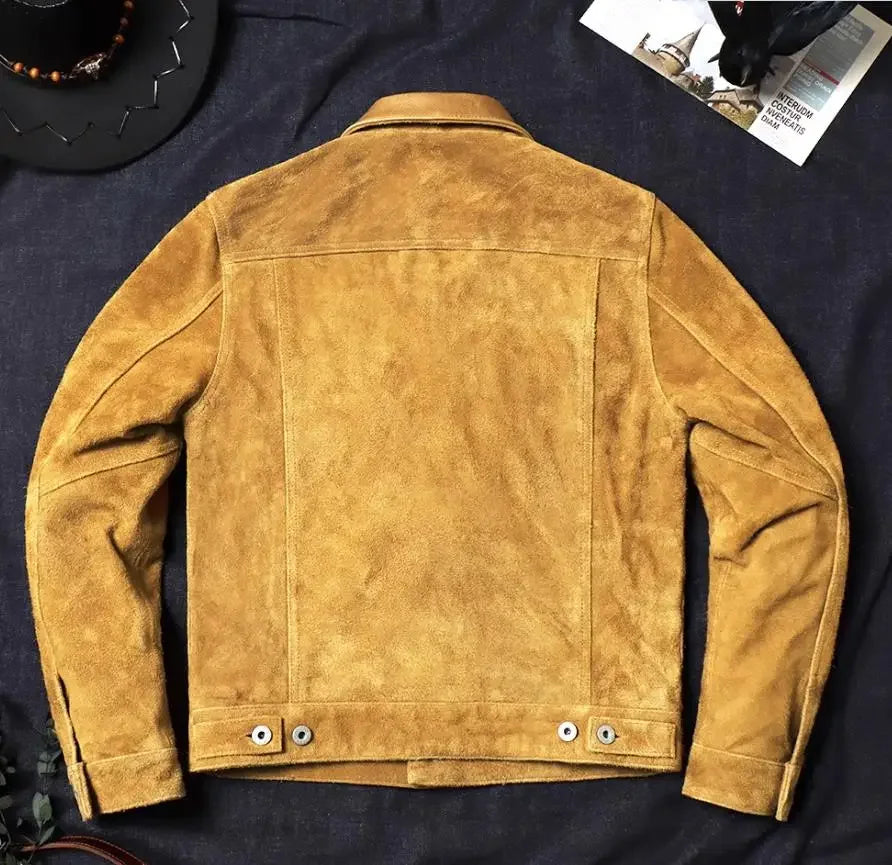 Faux Suede Western Trucker Jacket