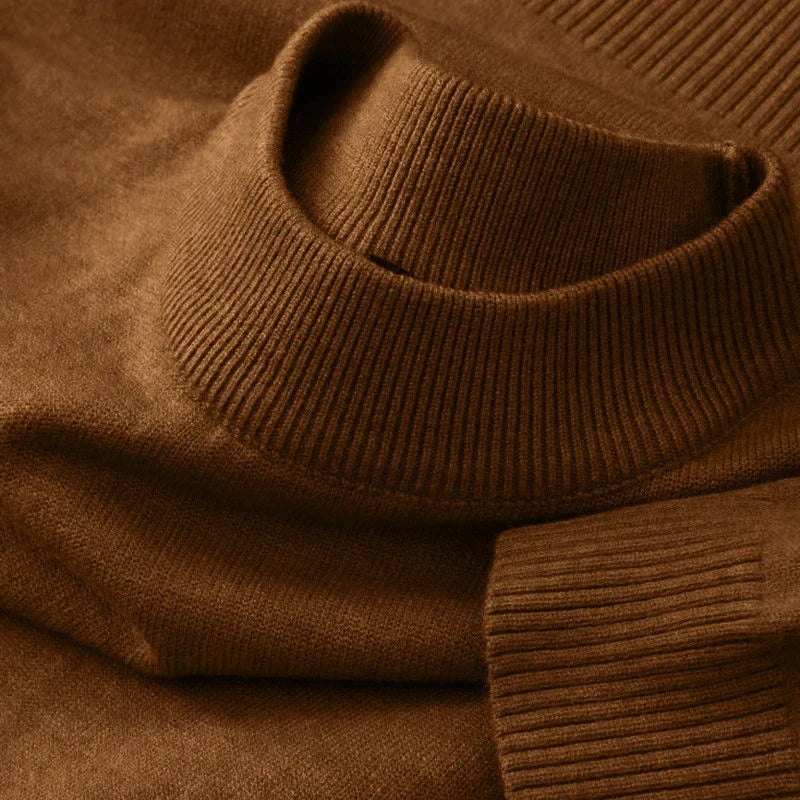 Men's Mock Turtleneck Sweater – Lightweight Knit Pullover
