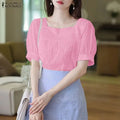 Lace-Trim Babydoll Blouse