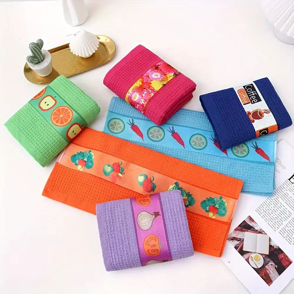 Absorbent Kitchen Dish Towels — 6-Pack