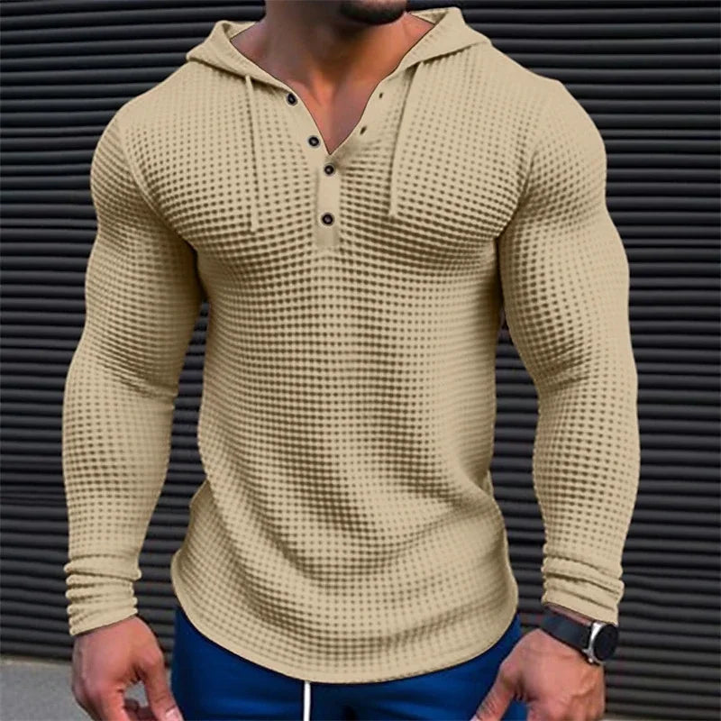 Waffle-Knit Henley