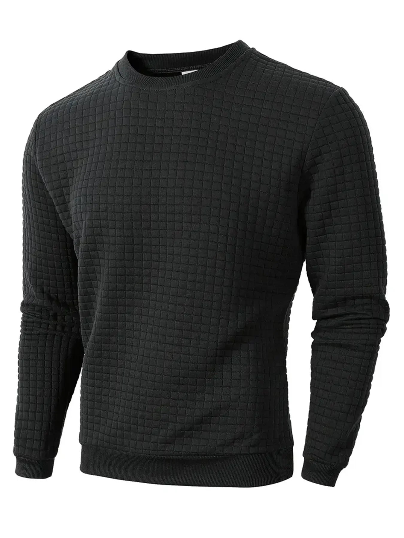 Men's Crewneck Knit Sweater – Jacquard Check Pullover