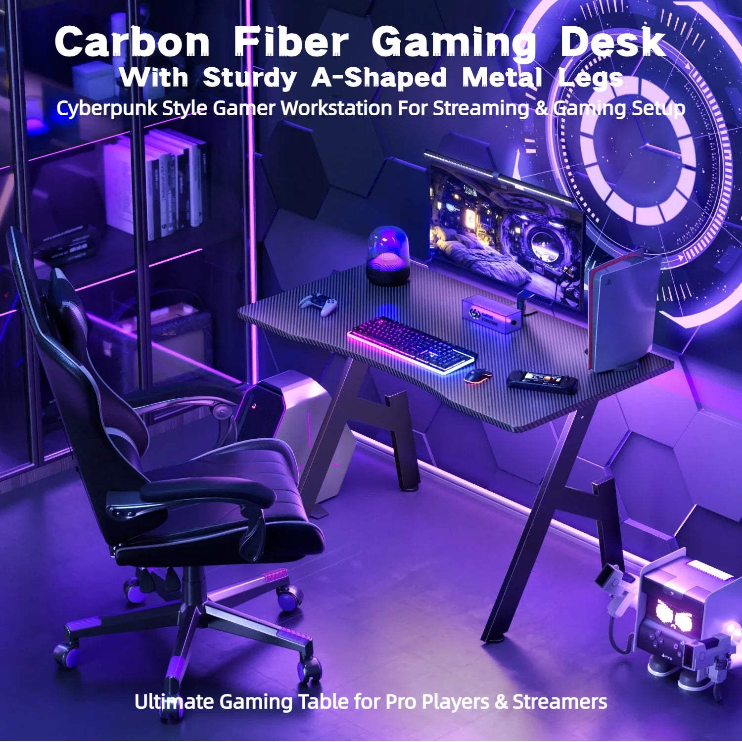 A-Frame Gaming Desk – Steel Computer Workstation