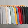 Long-sleeve solid cotton tees