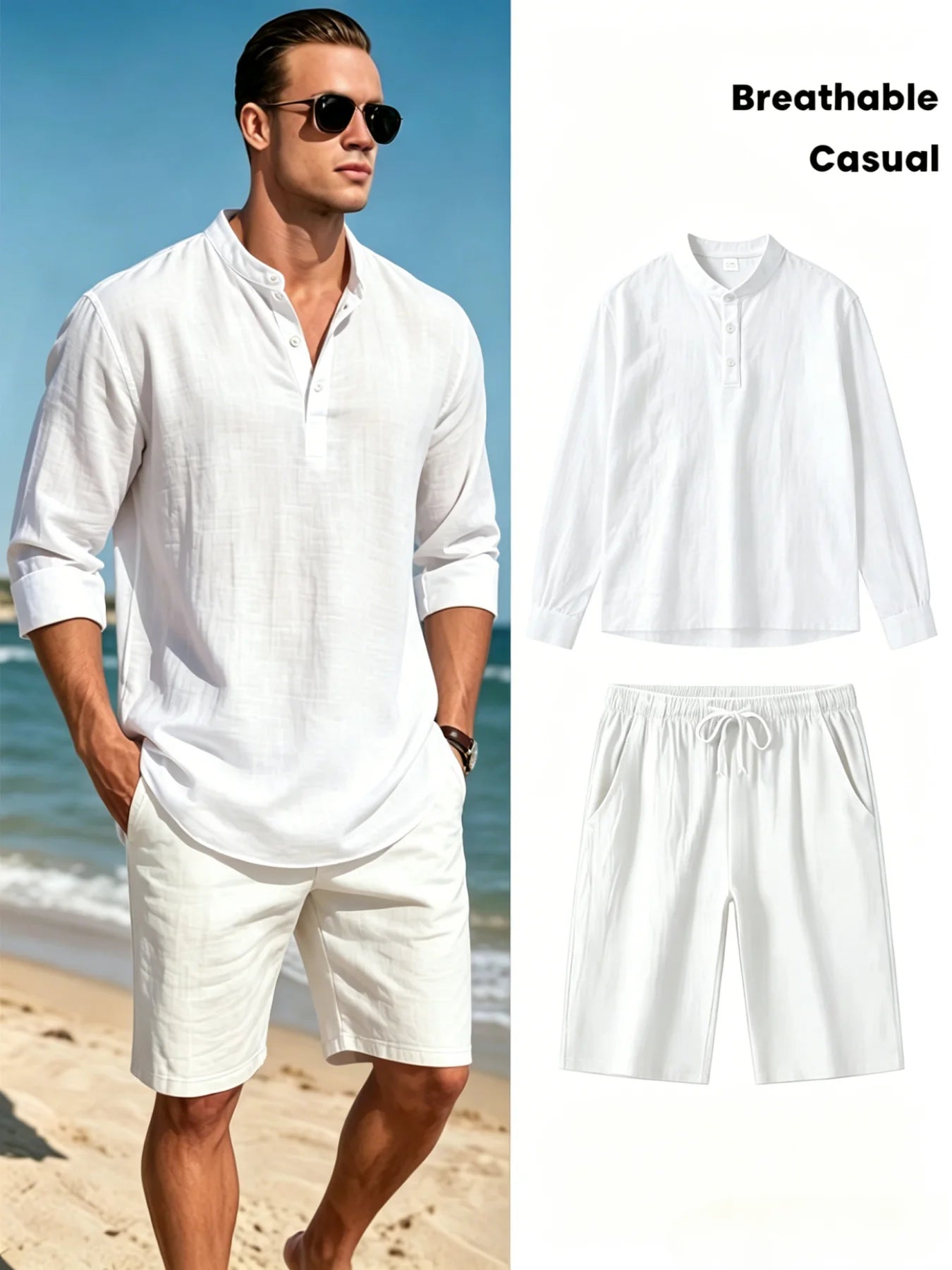 Linen Shirt & Shorts Set