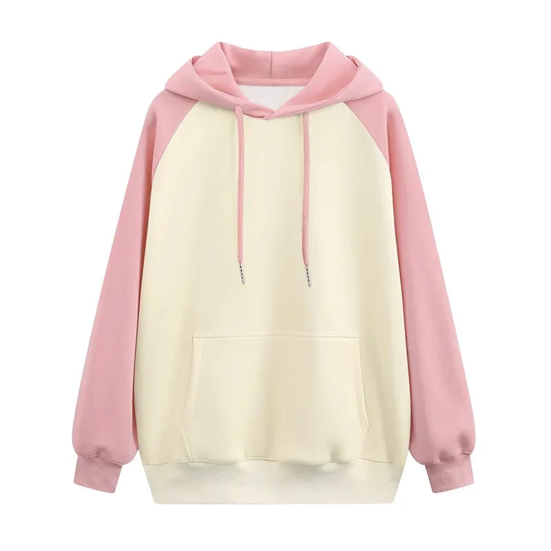 Colorblock Raglan Pullover Hoodie