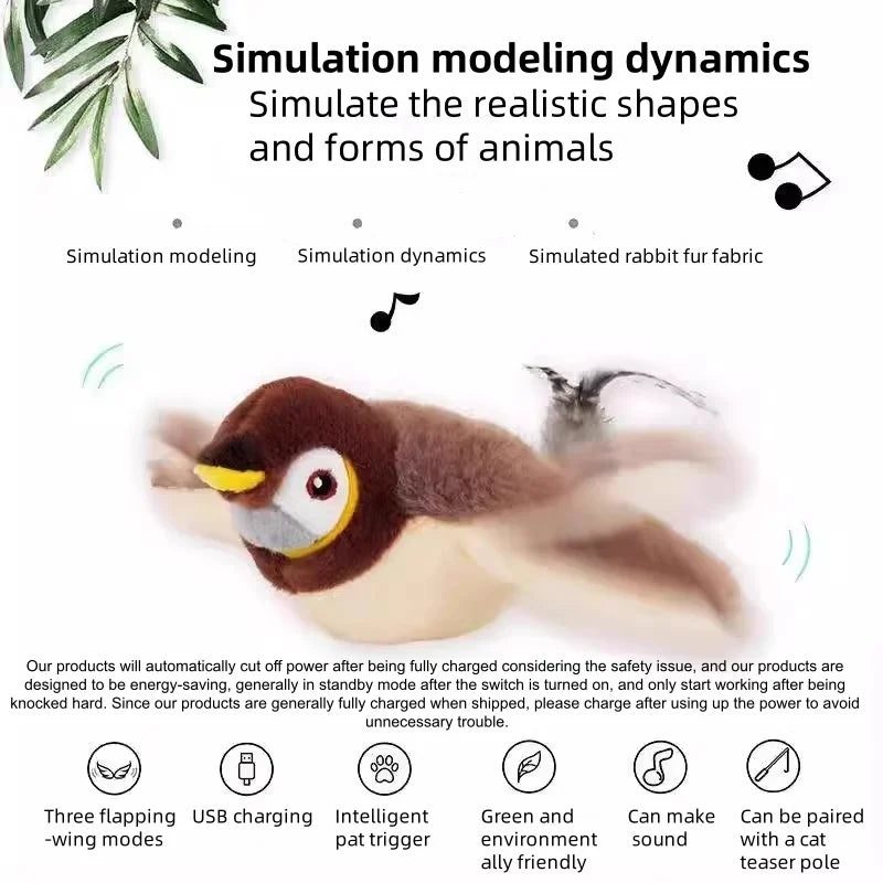 Interactive Flapping Bird Cat Toy