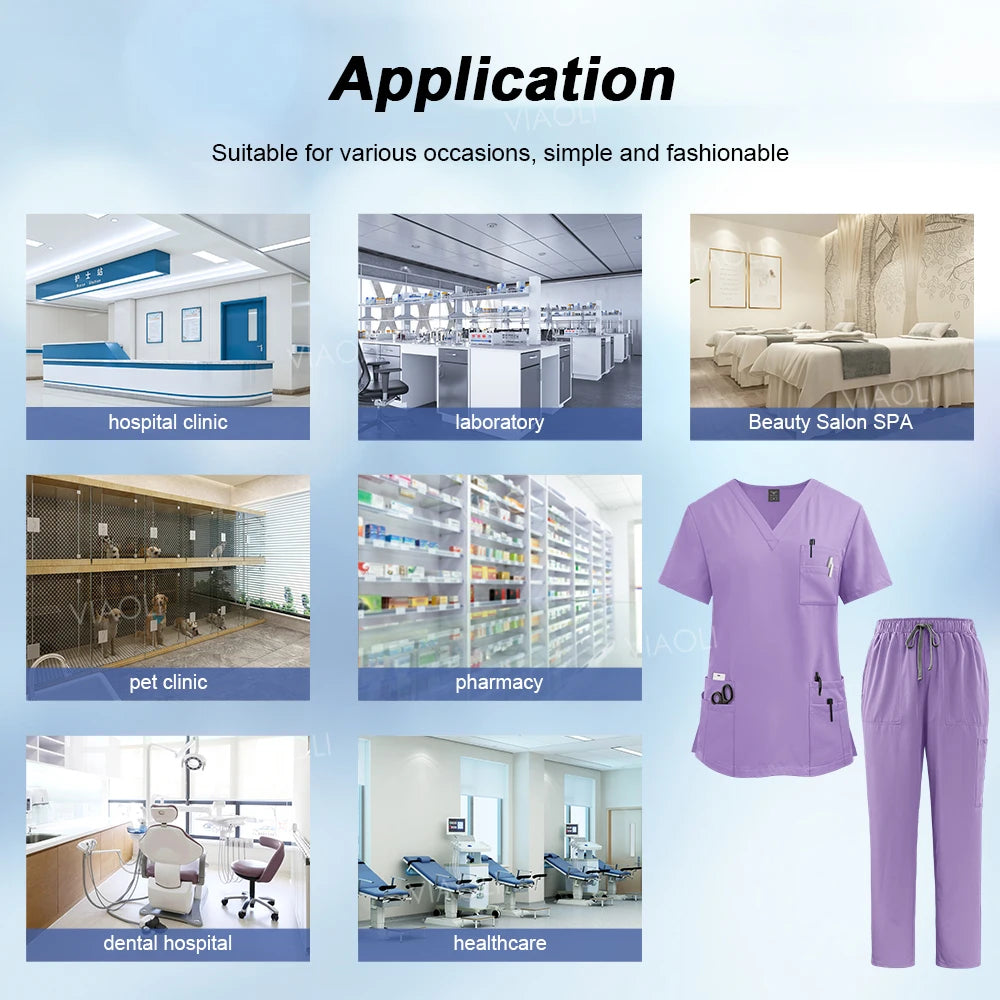 Women's Scrubs Set – Nursing Uniform Top & Pants