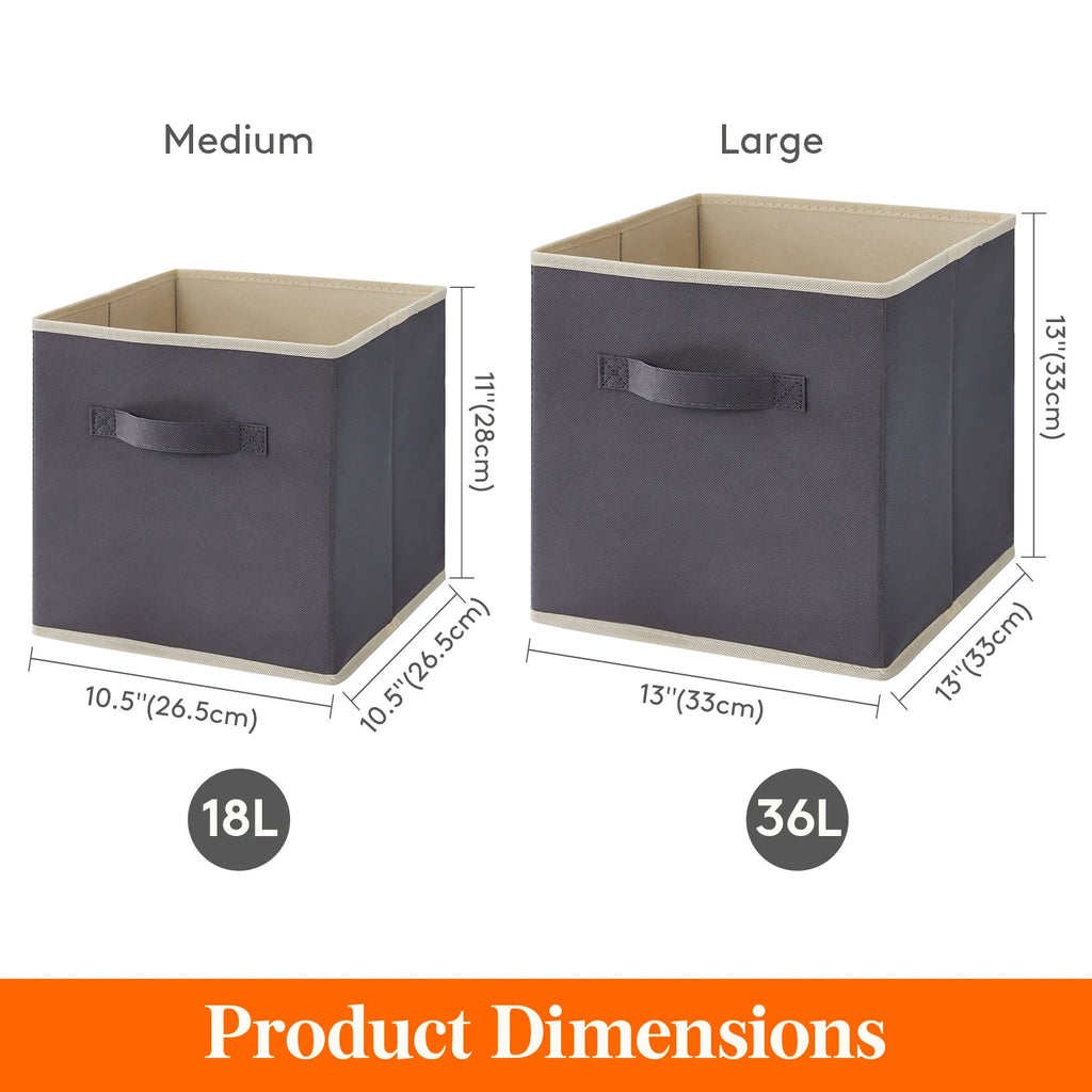 Foldable Fabric Storage Bins — Set of 6