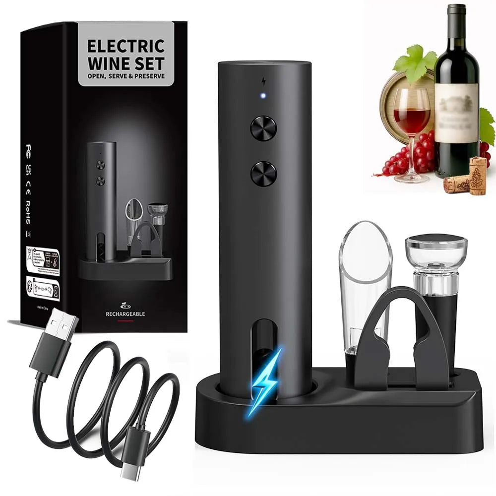 Electric Wine Bottle Opener Set