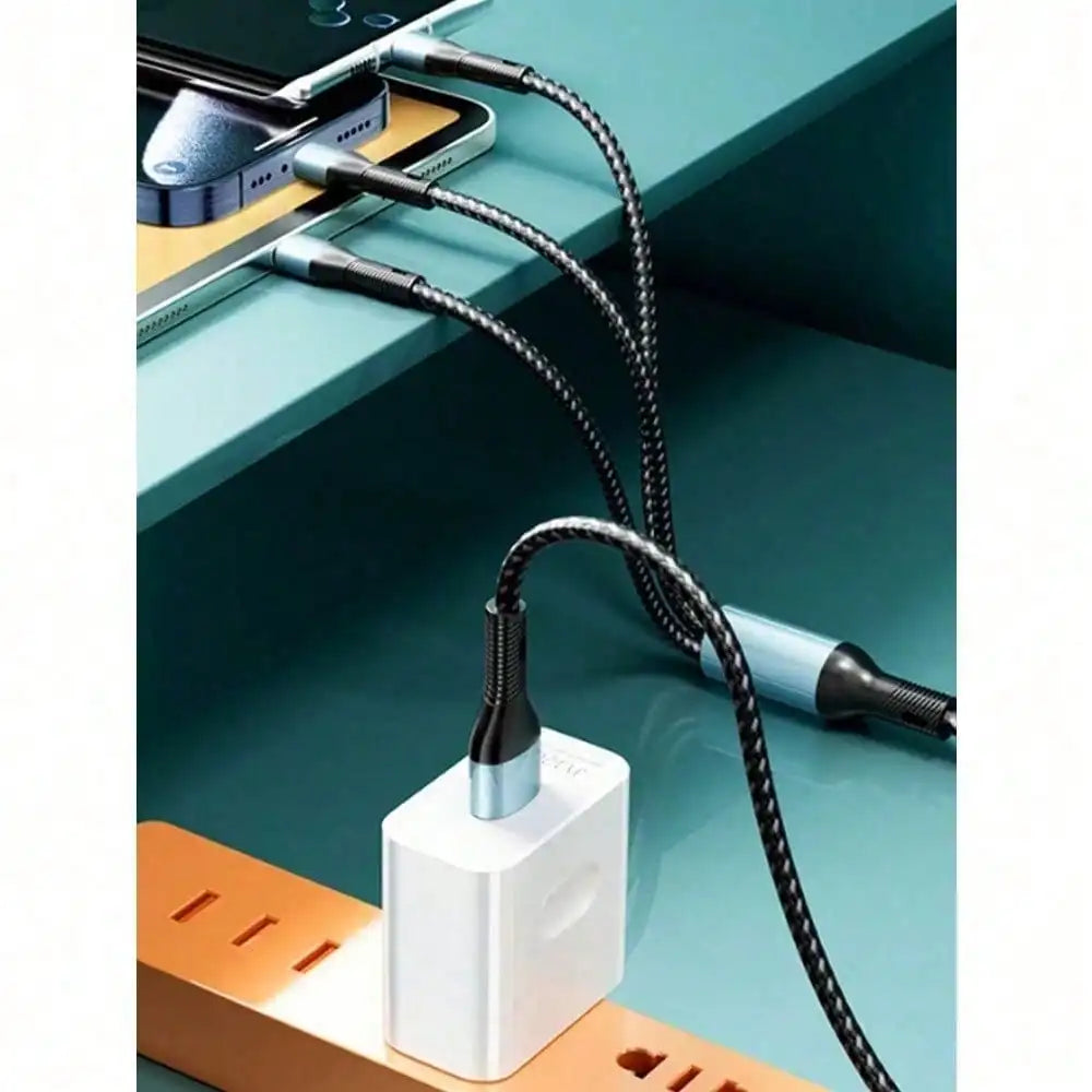 Braided USB-C Fast-Charging Cable (3-in-1)
