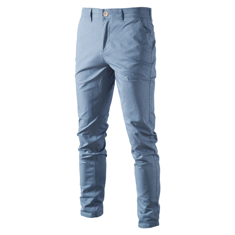 Men's Slim-Fit Trousers – Casual Cotton Pants