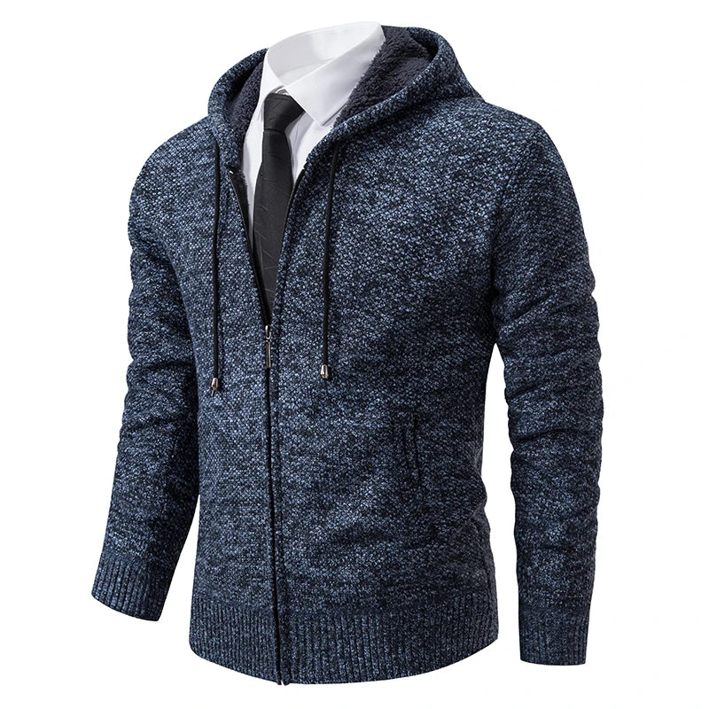 Men's Fleece Zip Cardigan – Warm Stand-Collar Jacket