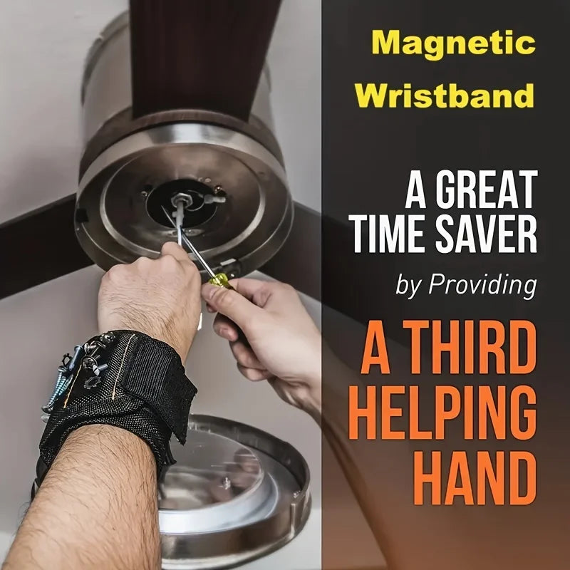 Magnetic Tool Wristband – Holds Screws, Nails & Bits