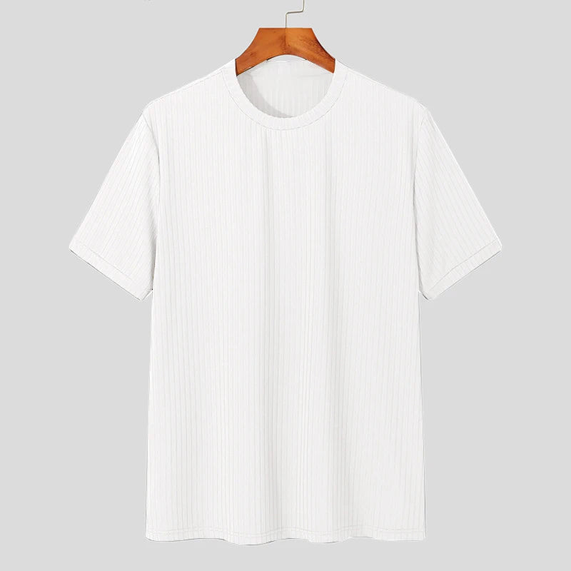 Men's Long-Sleeve Knit T-Shirt – Soft Drape O-Neck