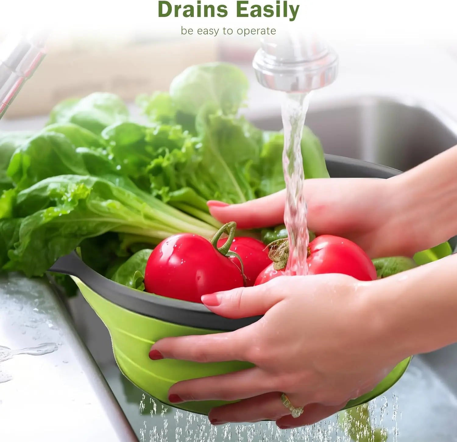 Collapsible Silicone Colander Strainer