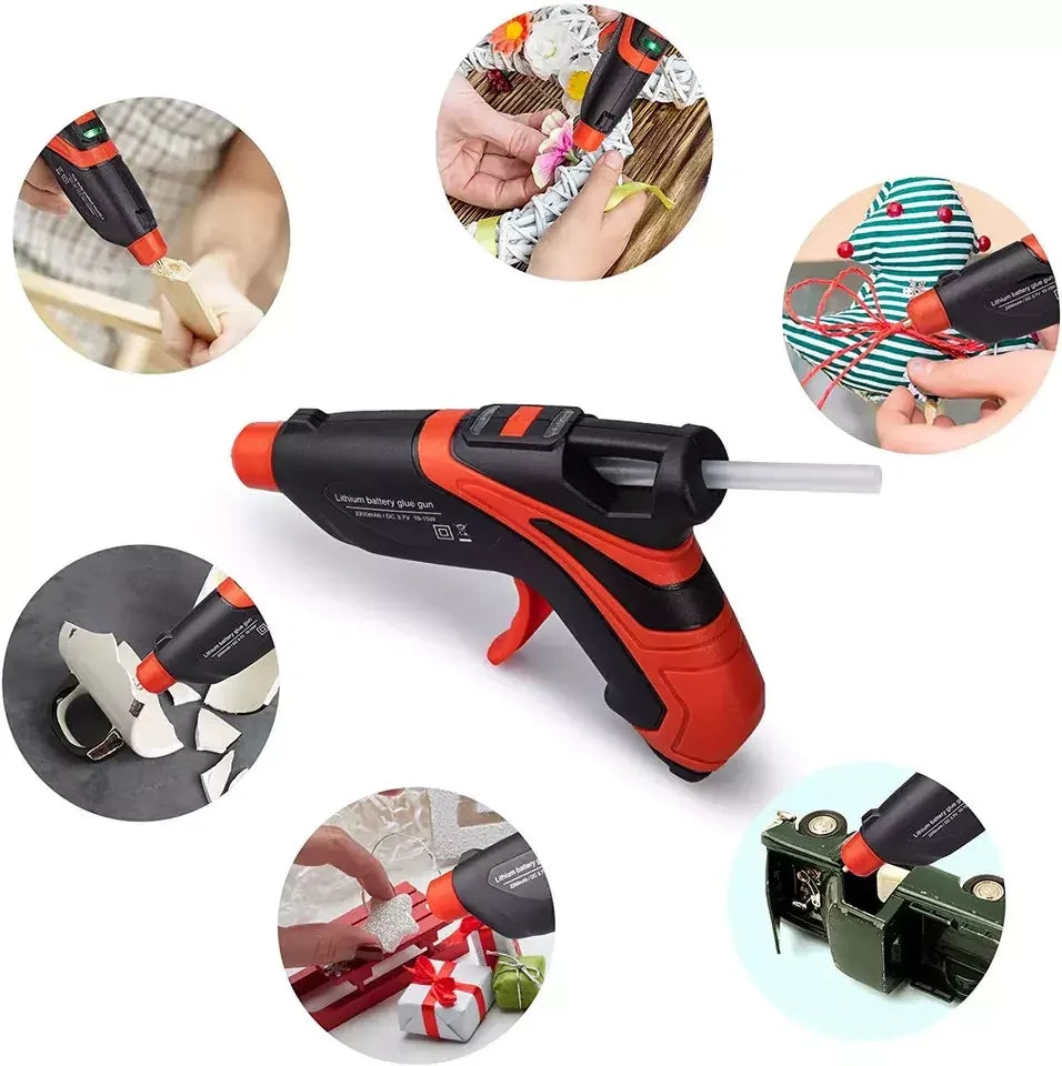 Rechargeable glue gun heating detail