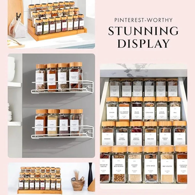 Glass Spice Jar Set with Labels